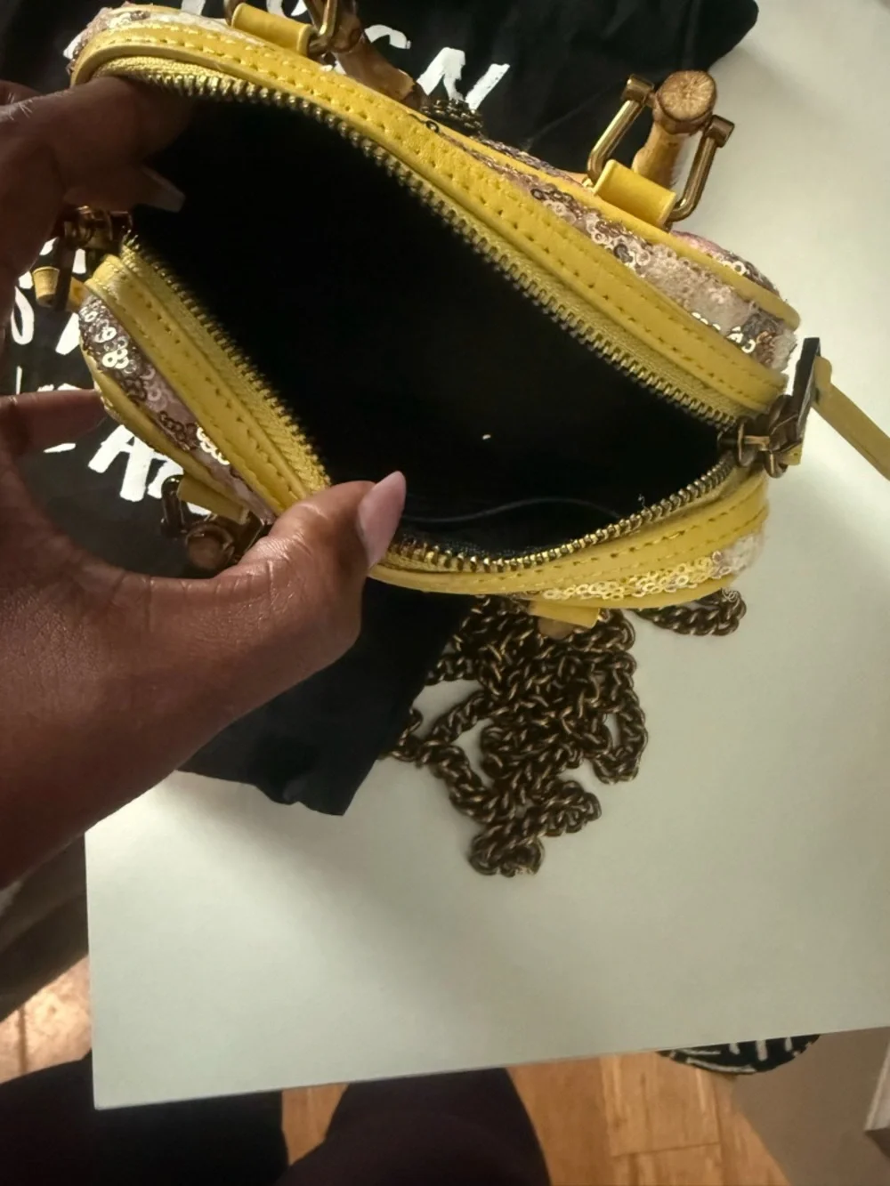 Kurt Geiger Floral Quilted Crossbody Bag in Yellow, Pink, White, Blue, Brown - Picture 8 of 10